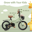 Kids Bicycle with Basket and Training Wheels – TS10237GN-16