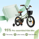 Kids Bicycle with Basket and Training Wheels – TS10237GN-16