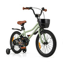 Kids Bicycle with Basket and Training Wheels – TS10237GN-18