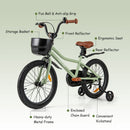 Kids Bicycle with Basket and Training Wheels – TS10237GN-18
