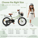 Kids Bicycle with Basket and Training Wheels – TS10237GN-18