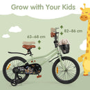 Kids Bicycle with Basket and Training Wheels – TS10237GN-18