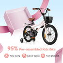 Kids Bicycle with Basket and Training Wheels – TS10237PI-18