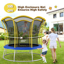 Flower-Shaped Outdoor Trampoline with Enclosure – TW10084YE+