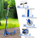 Lightweight Folding Kids Scooter with LED Wheels – Blue