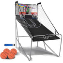 Dual-Hoop Basketball Arcade Game with Electronic Scoring – Grey