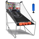 Dual-Hoop Basketball Arcade Game with Electronic Scoring – Grey