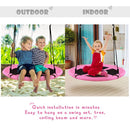 100cm Round Saucer Swing with Adjustable Ropes – Pink