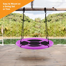 100cm Round Saucer Swing with Adjustable Ropes – Purple