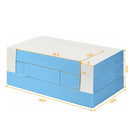 4-in-1 children's foam sofa set in blue with PU surface, measuring 39.5" x 19.5" x 15", ideal for safe play and.