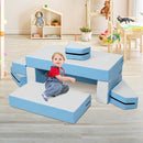 Colorful 4-in-1 multi-functional foam play set for kids, featuring a soft PU surface and versatile design for safe play.