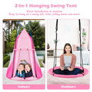 102cm Saucer Swing with Removable Play Tent – Pink