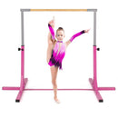 Kids Gymnastics Bar with 12 Adjustable Heights – Pink