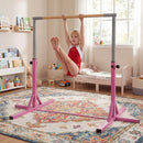 Kids Gymnastics Bar with 12 Adjustable Heights – Pink