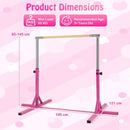 Kids Gymnastics Bar with 12 Adjustable Heights – Pink