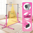 Kids Gymnastics Bar with 12 Adjustable Heights – Pink