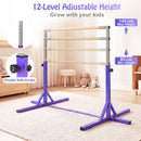Kids Gymnastics Bar with 12 Adjustable Heights – Purple