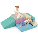 7-Piece Foam Climbing Set with Wavy Block – Blue