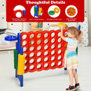 3-in-1 Jumbo 4-in-a-Row Game with Basketball Hoop – Blue