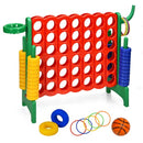 3-in-1 Jumbo 4-in-a-Row Game with Basketball Hoop – Green