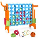3-in-1 Jumbo 4-in-a-Row Game with Basketball Hoop – Orange