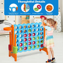 3-in-1 Jumbo 4-in-a-Row Game with Basketball Hoop – Orange