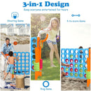 3-in-1 Jumbo 4-in-a-Row Game with Basketball Hoop – Orange