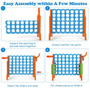 3-in-1 Jumbo 4-in-a-Row Game with Basketball Hoop – Orange