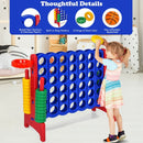 3-in-1 Jumbo 4-in-a-Row Game with Basketball Hoop – Red