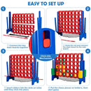 Giant 4-in-a-Row Game with Ring Collection Net – Blue