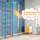Kids Steel Wall Bars with Rope Ladder and Gym Rings – product view