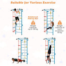 Kids Steel Wall Bars with Rope Ladder and Gym Rings – product view