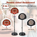 Adjustable Kids Basketball Hoop and Dartboard – Black