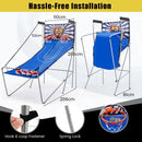 Folding Dual-Shot Basketball Arcade Game – White