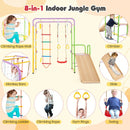 Metal Indoor Jungle Gym with Slide and Swing – Multicolour