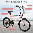 20-Inch Bicycle with Lights and Adjustable Seat – Pink / 20 inches