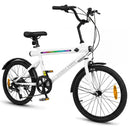 20-Inch Bicycle with Lights and Adjustable Seat – White / 20 inches