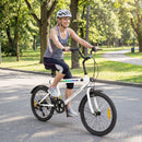 20-Inch Bicycle with Lights and Adjustable Seat – White / 20 inches