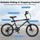 20-Inch 6-Speed Bicycle with Speakers and Disc Brakes – Black / 20 inches