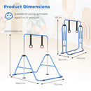 Folding Kids Gymnastics Bar with Adjustable Height – Navy