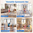 Folding Kids Gymnastics Bar with Adjustable Height – Navy