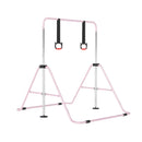 Folding Kids Gymnastics Bar with Adjustable Height – Pink