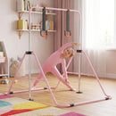 Folding Kids Gymnastics Bar with Adjustable Height – Pink
