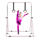 Folding Kids Gymnastics Bar with Adjustable Height – Pink