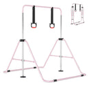 Folding Kids Gymnastics Bar with Adjustable Height – Pink