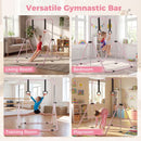 Folding Kids Gymnastics Bar with Adjustable Height – Pink