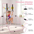 Folding Kids Gymnastics Bar with Adjustable Height – Pink