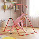 Folding Kids Gymnastics Bar with Adjustable Height – Red