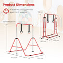 Folding Kids Gymnastics Bar with Adjustable Height – Red