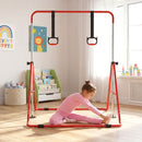 Folding Kids Gymnastics Bar with Adjustable Height – Red